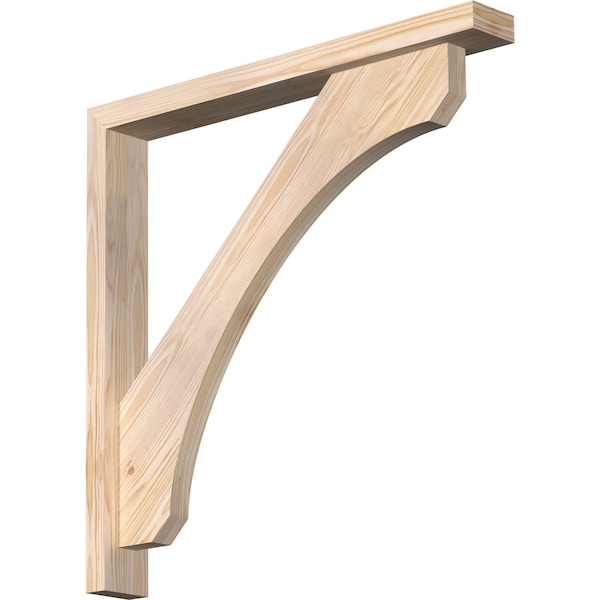 Ekena Millwork Legacy Block Smooth Bracket w/ Offset Brace, Douglas Fir, 3 1/2"W x 28"D x 28"H BKT0402X28X28LEC05SDF - main